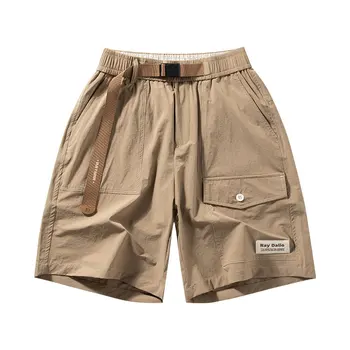 Нови Мъжки къси панталони-карго За Бягане с множество джобове, Свободни Ежедневни Летни Къси Панталони, Модни шорти