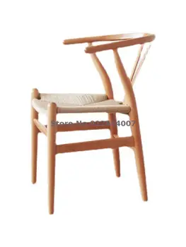 Y стол от масивно дърво скандинавски прост модерна маса за хранене, стол за почивка с подлакътник и облегалка домашен дървен стол от китайския ратан за обучение