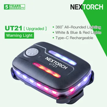 Nextorch UT21 с кръгово осветление 360 °, предупредителен / сигнал /битумен светлини, led източник бяло/синьо / червено 3-те цвята. Управление на силата на тежестта и жестове