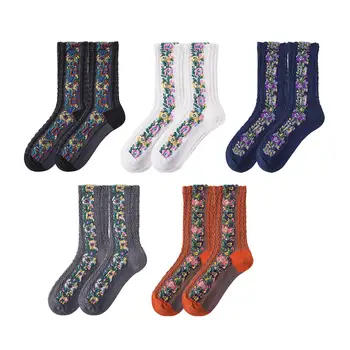 Забавни дамски чорапи, Ежедневни чорапи-чехли за студено време, Удобни чорапи цветенце
