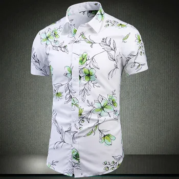 Мода Корея, Хавай, Плаж, Къс ръкав, Черни, бели ежедневни ризи, Мъжка блуза с принтом, Летни дрехи 2023 размер оверсайз 5XL 6XL