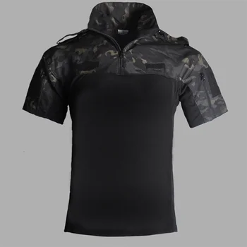 Мъжки улични военни тактически летни ризи, износоустойчиви дишащи камуфляжные блузи с къс ръкав, Армейските спортни