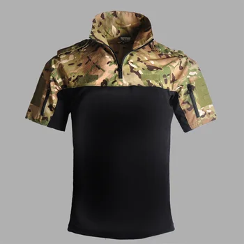 Мъжки улични военни тактически летни ризи, износоустойчиви дишащи камуфляжные блузи с къс ръкав, Армейските спортни Мъжки улични военни тактически летни ризи, износоустойчиви дишащи камуфляжные блузи с къс ръкав, Армейските спортни 2