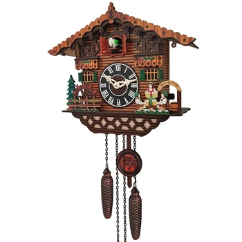 Дървени Часовници, Стенни Часовници Bird Аларма Часовник С Кукувица За Украса На Дома На Детската Стая
