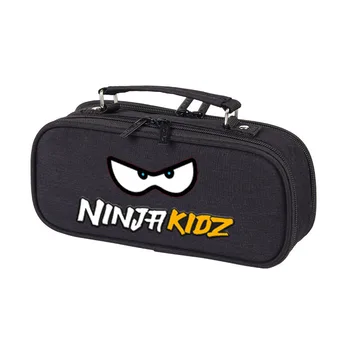 Cartoony молив случай Ninja Kidz, по-Голямата голям Холщовая чанта за писалки за момичета, многопластова кутия, обикновена ученически пособия, канцеларски материали
