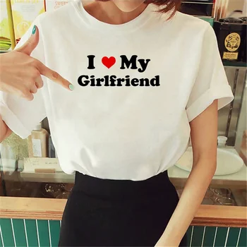 i Love My Girlfriend топ, дамски тениска с изображение на манга Y2K, дамски дрехи с японска графика y2k