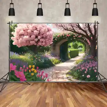 MOON.QG Фон за снимки, розово цвете, на фона на фотобудки, Пролетно парти в градината, подпори за фотосесия в домашно студио MOON.QG Фон за снимки, розово цвете, на фона на фотобудки, Пролетно парти в градината, подпори за фотосесия в домашно студио 3