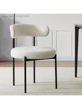 2022 нов тоалетка стол в стил ваби-съби, маса за хранене, стол от нежната тъкан senior lamb, домашен минималистичен модерен стол за грим