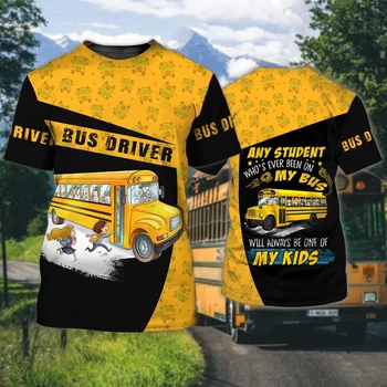 Тениска шофьор на училищен автобус За мъже, Тениски, тениски с 3D принтом, ежедневни униформи, блузи с деколтета, hoody, Унисекс, облекла в стил Харадзюку, Безплатна доставка