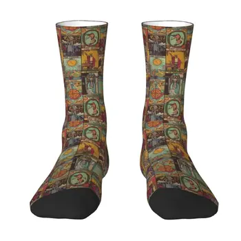 Главните Арканы Таро, Реколта чорапи в стил мозайка, Женски, мъжки, на Топло, с 3D принтом, окултни, ведьмовские, духовни, спортни, Баскетболни чорапи