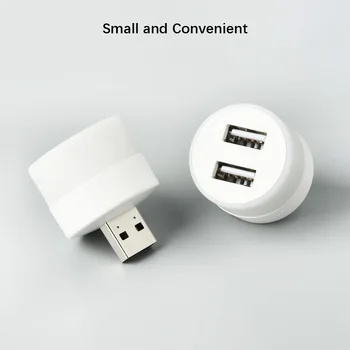 Мини през цялата USB лека нощ, USB 2-port Сплитер hub Адаптер Led лампа Защита на очите Енергоспестяващ Лампа за Четене