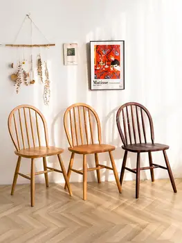 Произход: Скандинавски маса за хранене, стол Windsor от масивно дърво, японски прост дугообразный стол с облегалка, бял дъб, домашен стол за почивка