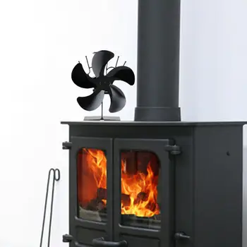 Вентилатор за плоча от неръждаема стомана с висока твърдост, обновен, с 5 остриета, циркулиращата топъл въздух, Вентилатор за камина за дома
