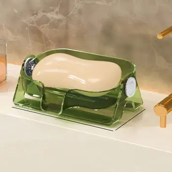 Креативна Поставка във Формата На сапун ястия, Модни Зелена Полк За Източване на Сапун, Долна Противоскользящий Модел 13,5 *8,5* 5 см, срок На Съхранение В Банята