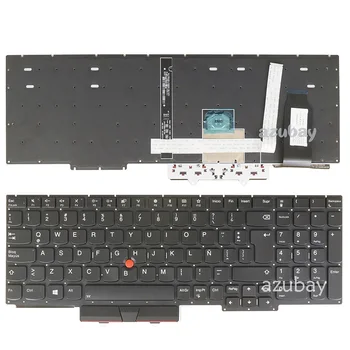 Испанска Клавиатура за лаптоп Lenovo SN20W68868 PK131HK2B26 PK131HK3D26 PK131HK3B26 2H-BC9LAL70121 С подсветка, Без рамка
