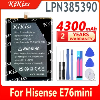 KiKiss 100% Нова Батерия LPN 385390 LPN 385390 LPN 385390A 4300 mah За Hisense E76mini E76 mini Batteries + безплатни инструменти