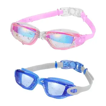 1 бр. Детски очила за плуване, водоустойчив очила за плуване с защита от замъгляване UV HD, Професионални регулируеми очила за плуване за момичета