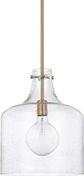 Осветление 325712BN Crawford Urban/ Промишлен окачен лампа от прозрачно стъкло в банката, 1 лампа с мощност 100 W, 15 