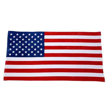 Плажна кърпа с американския флаг в чест на Деня на независимостта памук h