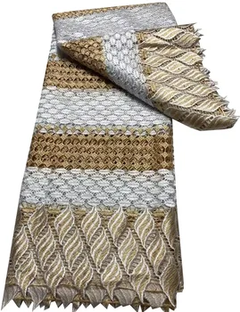 Нов дизайн на африканската шнуровой завързана кърпа, високо качество на Водоразтворими гипюровые ремък за нигерийски сватба, материали HLA151 Нов дизайн на африканската шнуровой завързана кърпа, високо качество на Водоразтворими гипюровые ремък за нигерийски сватба, материали HLA151 3