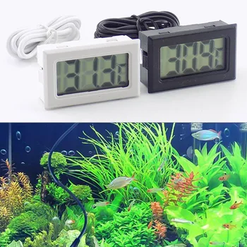 Цифров LCD дисплей, термометър за вода, електронен термометър, аквариума за риби, хладилник, температурата на водата, водоустойчив