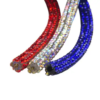 Блестящ Стъклен кабел с кристали и диаманти, 6 mm, тръба с кристали, въже, Обеци 